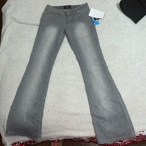 2000s Y2K Angels Jeans Grey Glitter Flare/Bootcut jeans